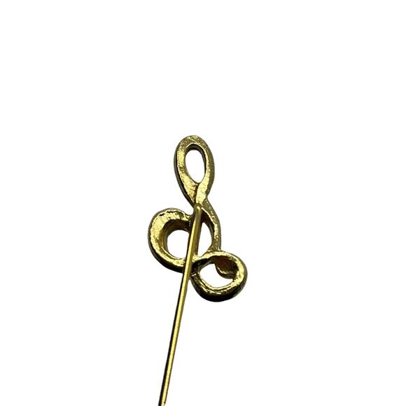 Star Treble Clef Music Lapel Stick Pin Retro Women's Gold Tone Classic Set Of 2 - Picture 4 of 12